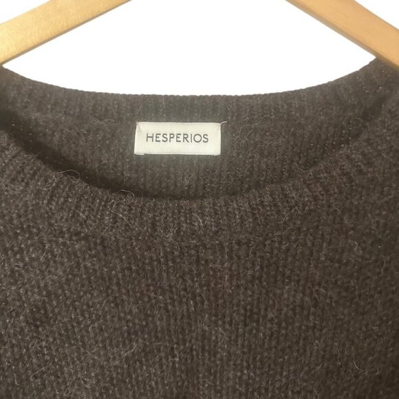 Hesperios Faro Sweater Unisex Heather Grey Brown Baby Alpaca Rice Weave Size L - Picture 4 of 8